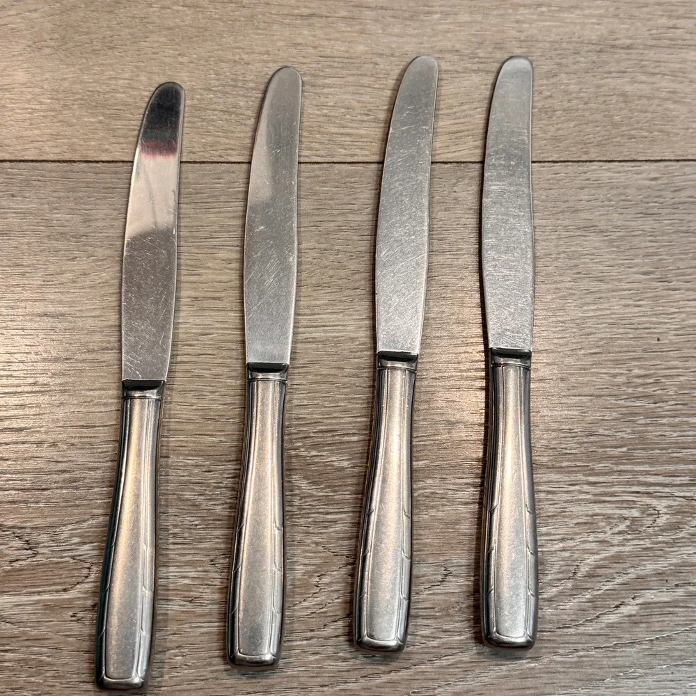 Vintage Imperial Stainless Steel‎ Flatware Knives Set of 4 Lady Duff Dinner